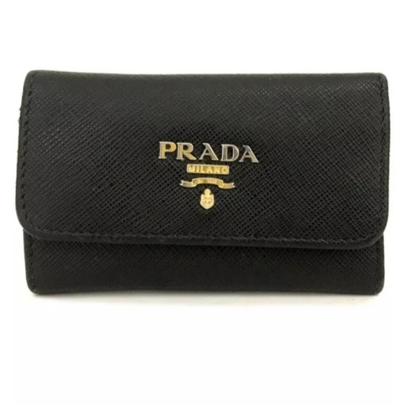 PRADA 6 KEY WALLET BLACK LEATHER - Picture 6 of 6